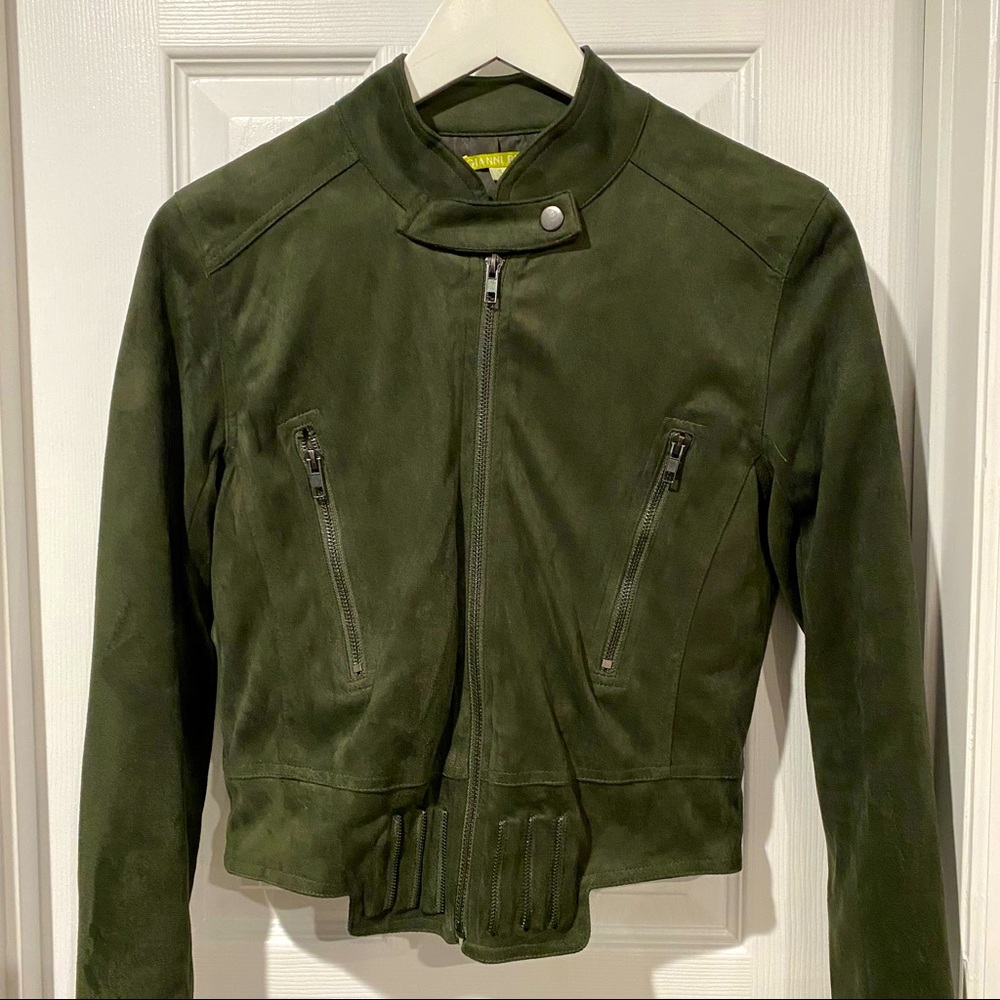 Gianni Bini Army Green Faux Suede Jacket (Size S)🌹